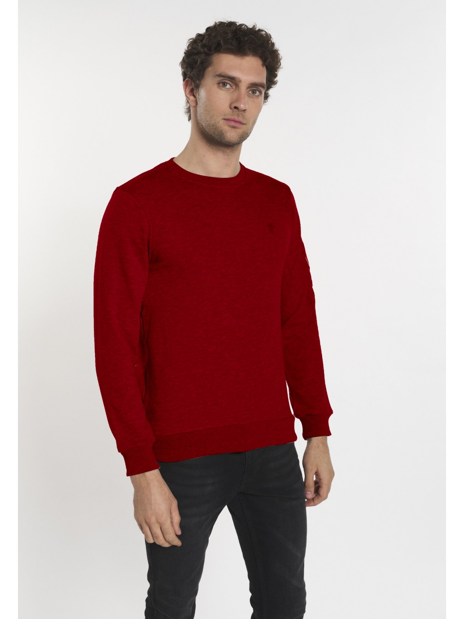 Men Long Sleeve Sweatshirt Rot B1060006R