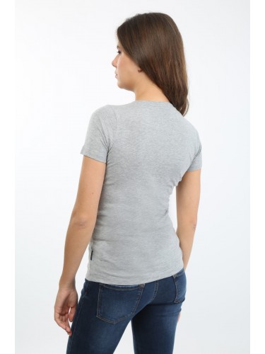 Women T-Shirt Gray B11567013G