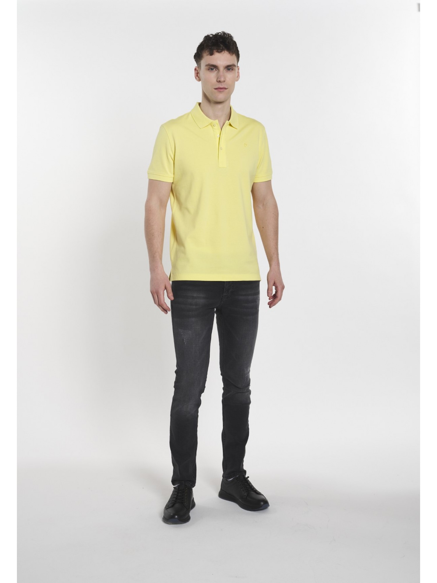 Men Polo Shirt Yellow B1945015G