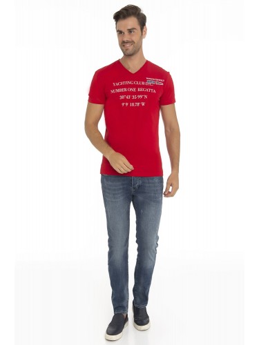 Men's  V Neck T-Shirt  Rot B404006R